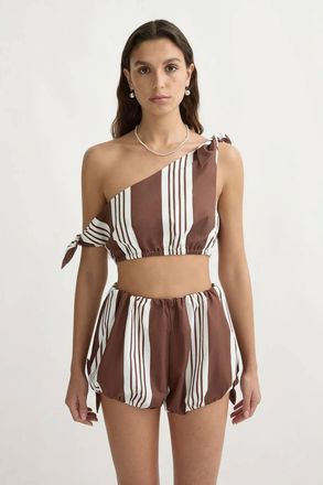 Poss&eacute; Rosie Tie Top In Brown