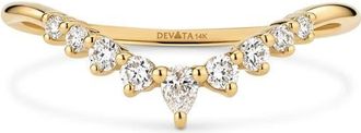 Devata Chevron Lab Grown Diamond Ring in 14K Gold in Yellow Gold at Nordstrom, Size 7