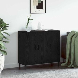 Berkfield Home Sideboard with Storage with Door Black 90 x 34 x 80 cm Engineered wood