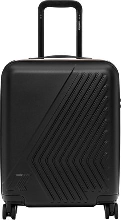 K-Way Black Eudoxie Logo Monogram Embossed Polycarbonate Trolley