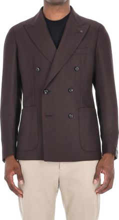 Tagliatore Montecarlo Line Double-Breasted Textured Jacket