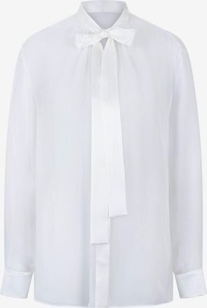 Dolce & Gabbana Seidenmusselin und -satinhemd mit Schluppe