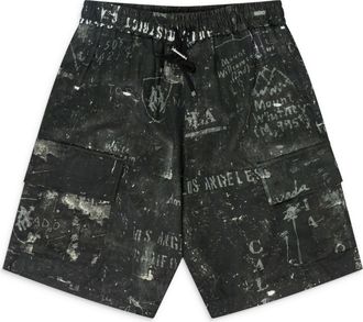 Amiri Black Army Stencil Cargo Shorts