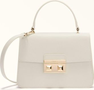 Furla Bella Top Handle Perla E Light Grey Andromeda Calf Leather Woman