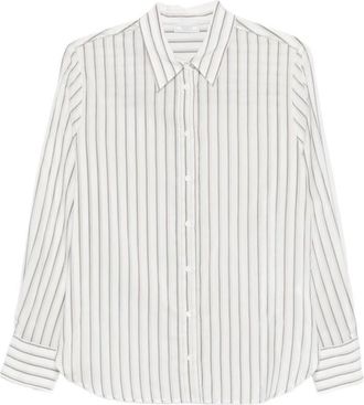 PESERICO Grey Shirt Collar Stripes Shirt