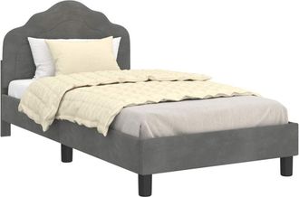 vidaXL Cama Para Ni&ntilde;os Con Cabecero Gris Oscuro 80 X 160 Cm Terciopelo Vidaxl