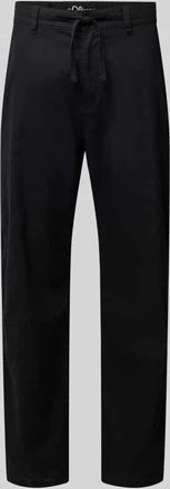 s.Oliver Red Label Relaxed Fit Hose aus Leinen-Baumwoll-Mix in Black, Gr&ouml;&szlig;e 32/32