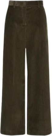 Max Mara Tania Broek - Dames - Wijde Broeken - Groen - XS - Katoen - Broeken