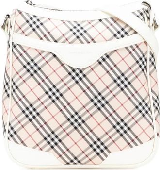 Burberry Pre-owned Cross Body Bags, female, Beige, Size: ONE SIZE Pre-owned Plaid Patterned Crossbody Bag with Adjustable Strap and Top Zip Closure