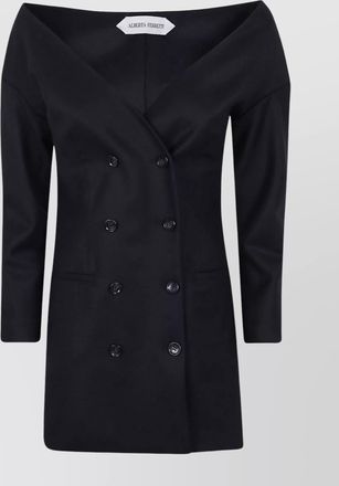 Alberta Ferretti shoulder exposed tailored double-breasted jacket