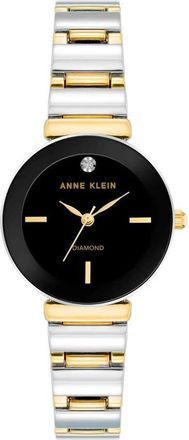 Anne Klein Accented Black Dial Ladies Watch AK-2435BKTT