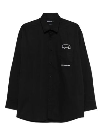 Karl Lagerfeld Camicia con stampa Ikonic Karl - Nero