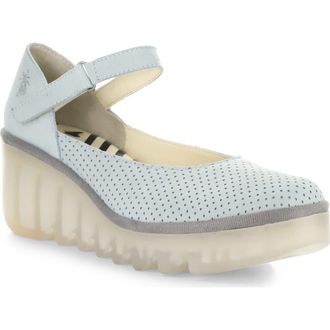 FLY London Bawa Platform Wedge Pump in Sky Blue at Nordstrom, Size 10-10.5Us