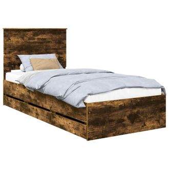vidaXL Estructura De Cama Roble Ahumado 100 X 200 Cm Madera Ingenieril Vidaxl