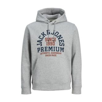 Jack & Jones Grijze hoodie met logodetail - Heren - Hoodies - Grijs - L - Katoen - Hoodies & sweatvesten