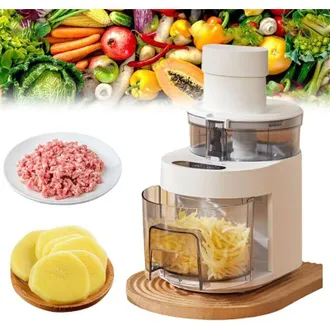 OEM Rallador De Queso El&eacute;ctrico Con Recipiente, Picadora De Carne De 300w, Picadora El&eacute;ctrica Con 4 Cuchillas Reemplazables, Picadora De Verduras El&eacute;ctric