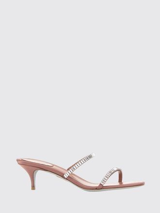Rene Caovilla Sandali mules in raso con cristalli e suola glitter