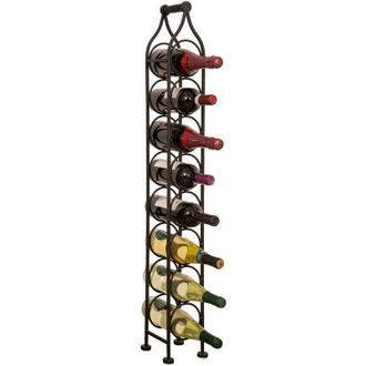 Biscottini International Biscottini - Portabotellas De Hierro Forjado Portabotellas De Vino Espumoso 105x15 Cm Expositor De Vino De Pie Para 8 Botellas Tienda De Vin