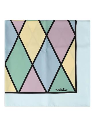 Valentino Garavani rhombelle-print scarf - women - Silk - One Size - Blue