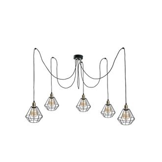 Netlighting Foskal Cluster Pendant Ceiling Light Gold 5x E27