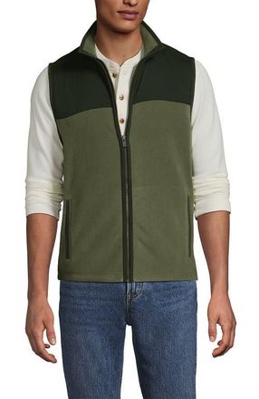 Lands End Anyweather RainDefense Fleece Vest in River Stone Green at Nordstrom, Size X-Large