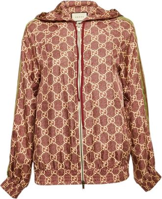 Gucci Giacca in GG Supreme con cappuccio - Rosso