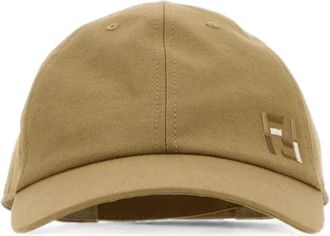 Fendi Gorra de B&eacute;isbol de Algod&oacute;n y Lino - Accessories - Hombre - Marr&oacute;n - M