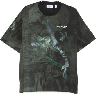 Off-white Maglietta con pittura scura bianca sporca