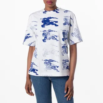 Burberry All Over EKD Print T-Shirt, Size XX-Small