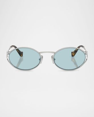 Miu Miu MU 52YS Metal Oval Sunglasses