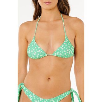 Rip Curl Surf Slider Triangle Bikini Top in Light Green at Nordstrom, Size Xx-Large