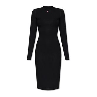 Diesel D-Mokky-Ls-Microdiv Midi-jurk - Dames - Casual kleedjes - Zwart - 2XS - Kleedjes