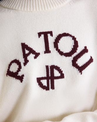 Patou Logo and JP Monogram Intarsia Sweater - White