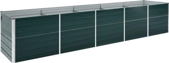 vidaXL Arriate De Jard&iacute;n De Acero Galvanizado Verde 400x80x77 Cm Vidaxl