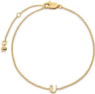 Monica Vinader Initial Chain Bracelet in 18K Gold Vermeil U at Nordstrom