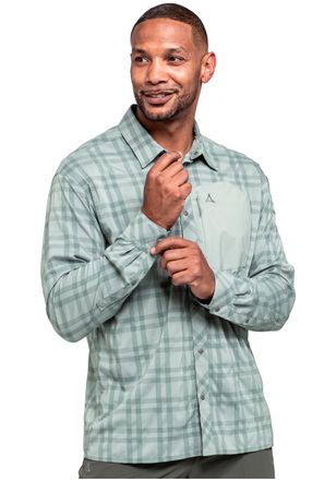 Sch&ouml;ffel Funktionshemd SCH&Ouml;FFEL, Herren, Gr. 46, N-Gr, grau (tin grau), Obermaterial: 100% Polyester, Hemden Funktionshemd, aus Polyester, sportliche Passform,