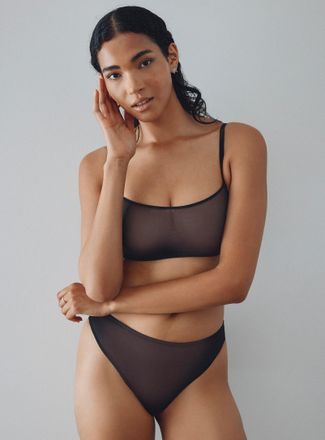 Miiyu Womens Plain mesh bikini panty Recycled nylon