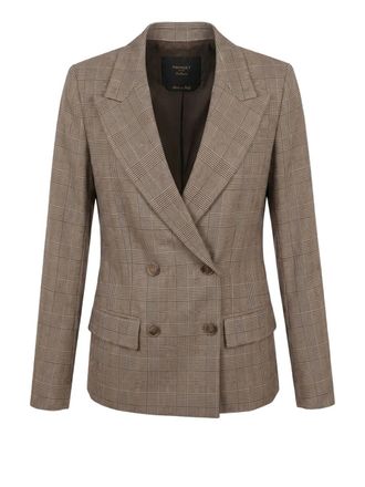 Twin-Set Checkered Double-Breasted Blazer