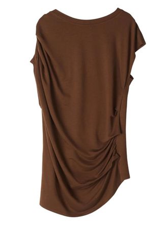 Stylein Canalita draped cap-sleeve top - women - Viscose/Elastane - S - Brown