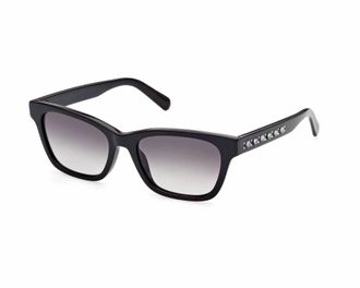 Swarovski Womens Plastic With Crystal Embellishment Sunglasses In 01B - Black/ Grey Gradient