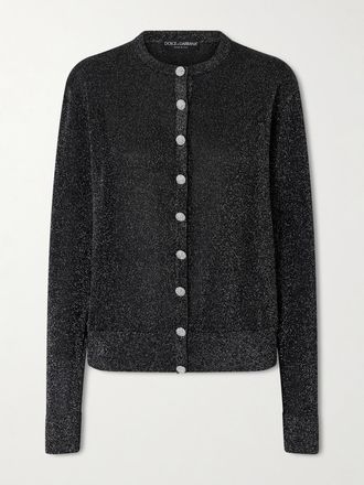 Dolce & Gabbana Cardigan In Maglia Metallizzata - Nero