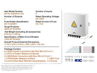 OEM Caja Combinada Fotovoltaica, Construcci&oacute;n Duradera, Seguridad Mejorada, 6 Cables De Acero De 15 A