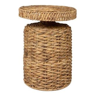 Jonathan Y Designs Marisol 19.65 Coastal Bohemian Handwoven Water Hyacinth Round Accent Side Table in Natural at Nordstrom