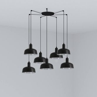 Netlighting Tatawin Small 7 Light Black Cluster Drop Pendant Lamp