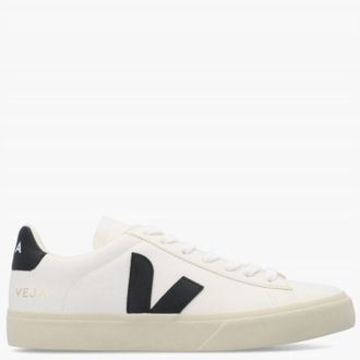 Veja Womens Campo Chromefree Leather Sneakers In Extra-White And Black