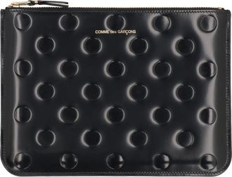 Comme Des Gar&ccedil;ons Accessoires, unisex, Zwart, ONE Size, Leather Flat Pouch