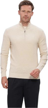 Profuomo Half Zip Pullover - Heren - Coltruien - Beige - XL - Katoen - Truien & Vesten