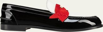 Christian Louboutin Donna Patent Red Sole Penny Loafers