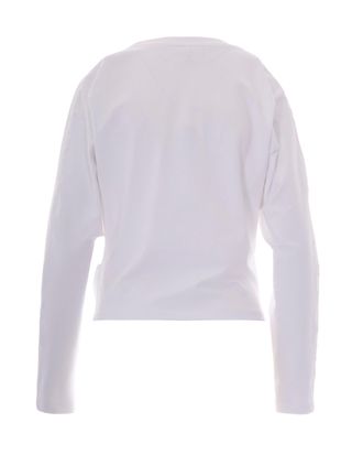 Ganni Womens T-Shirt Heavy Stretch Draped Bright White Organic Cotton T-Shirts & Jerseys
