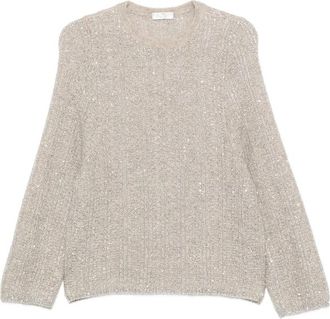 PANICALE Sequin-embellished Ribbed-knit Sweater